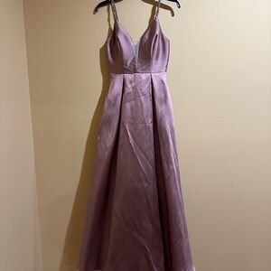 Xtraordinary Mauve Rhinestone Strap Formal Dress | Dillard’s | Size 1
